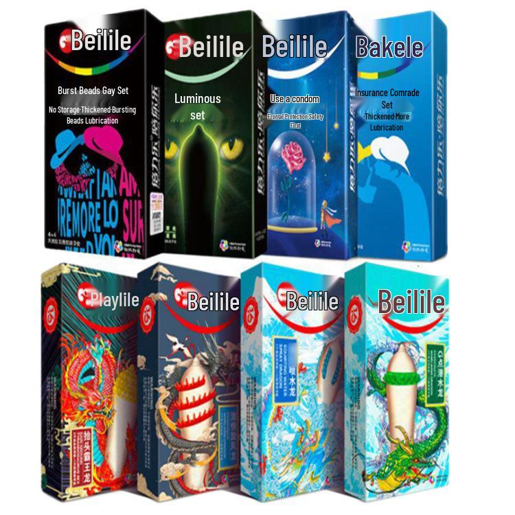 Bailile Prickly Silky Ribbed Condoms - Light & Thin 3D Texture for Adults