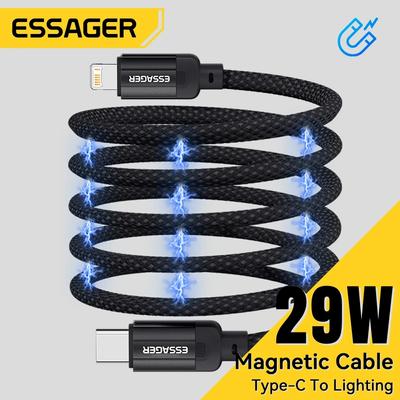 Essager 29W Magnetkabel USB C auf Lightning 3A Schnellladekabel ohne Verwicklungen Magnetisches Ladekabel für Airpod iPhone 14 13 12 pro