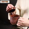 290ml Yixing Purple Clay Lotus Coffee Mug Ancient Hot Chocolate Cup Afternoon Tea Mug Master Office Water Cup Tea Services Gift