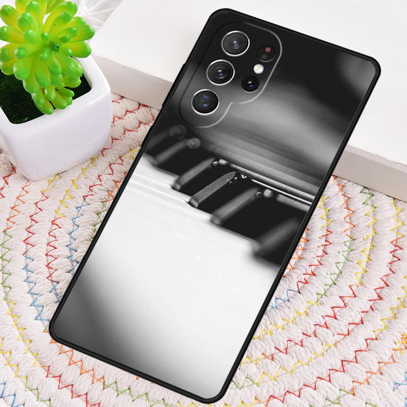 Music Piano Elegant Silicone Phone Case For Samsung Galaxy Note 10 Pro S26 S25 S24 S23 S22 S21 Plus S25Ultra Capa Cover