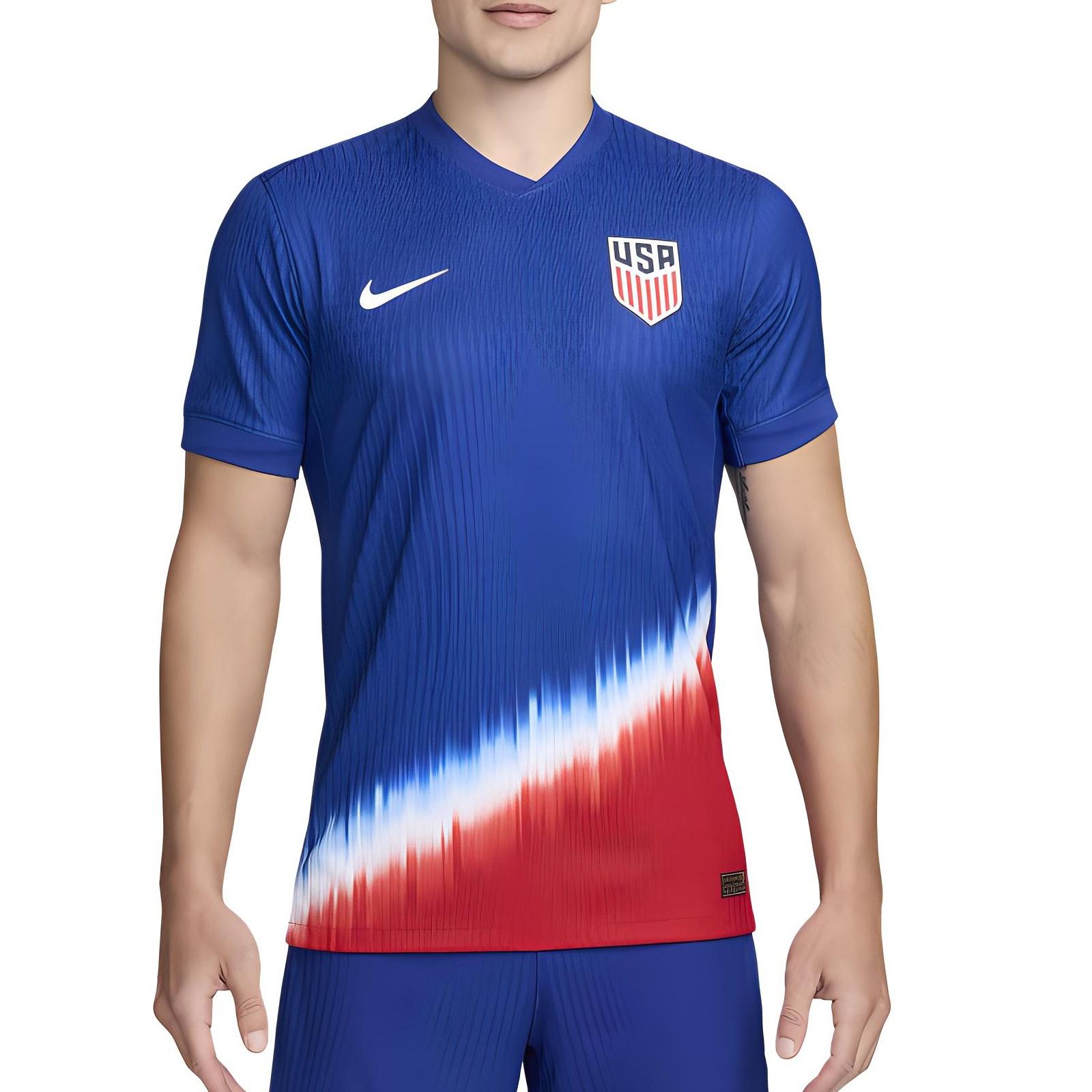 Nike USMNT 24 Match Away Authentic Soccer Jersey Blue Red Men s FJ4264-417 M