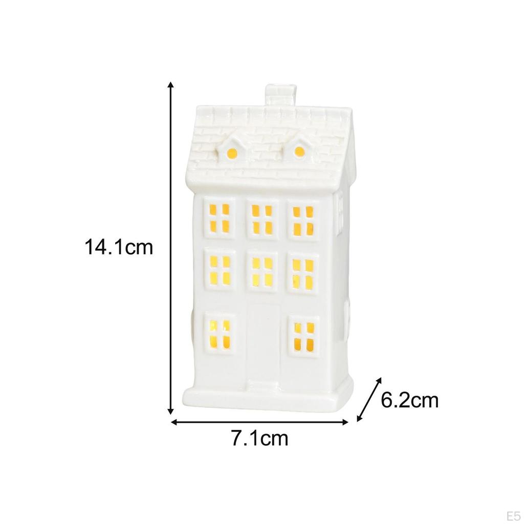Elegant LED House-Shaped Ceramic Lamp for Home Decor