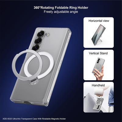 XUNDD For Samsung Galaxy Z Fold6 5G Case Compatible with MagSafe Kickstand PC Cover with Tempered Glass