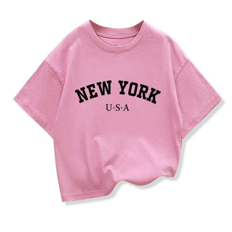 Summer Baby Boy Clothes Kid Girls Casual Tops New York Printed T-shirts Children Fashion O-Neck Short Sleeve Top