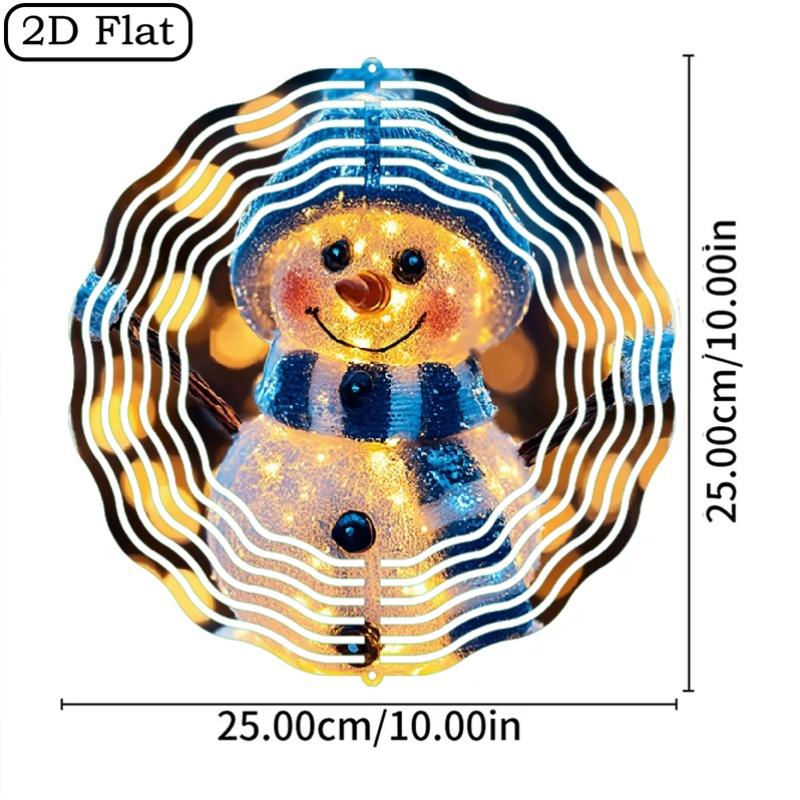 Glowing Snowman Wind Chime. Self-lit metal decor for garden, porch & holidays.