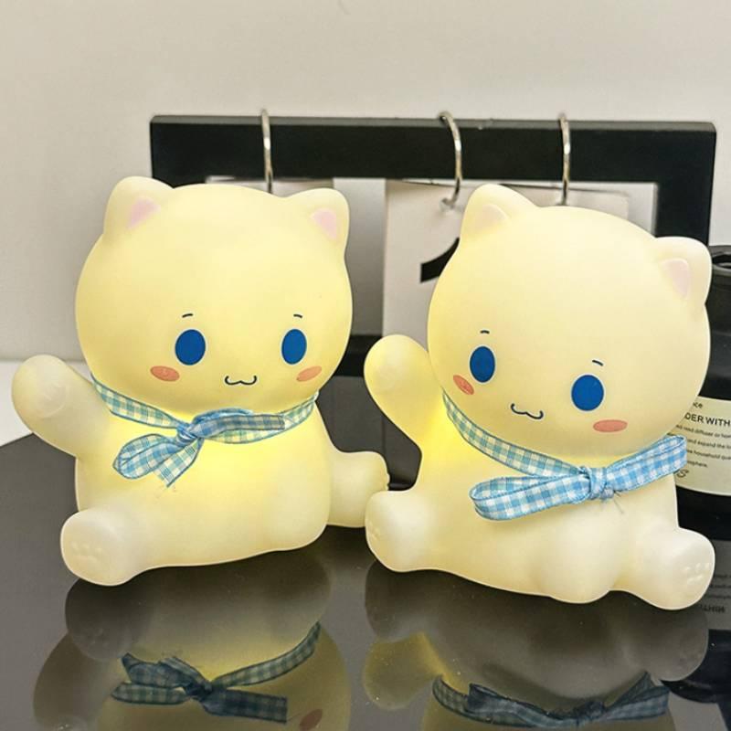 Cartoon Cat Lucky Night Light Dormitory Bedroom Bedside Lamp Decor Ornaments
