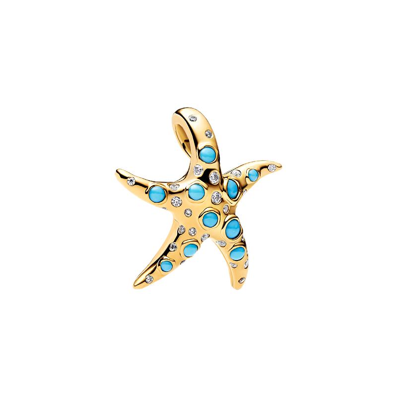 

Colored Copper Two Tone Starfish&Sailboat&Ocean Bubble Beads Charm Fit Diy Brand Bracelet Fashion Jewelry
