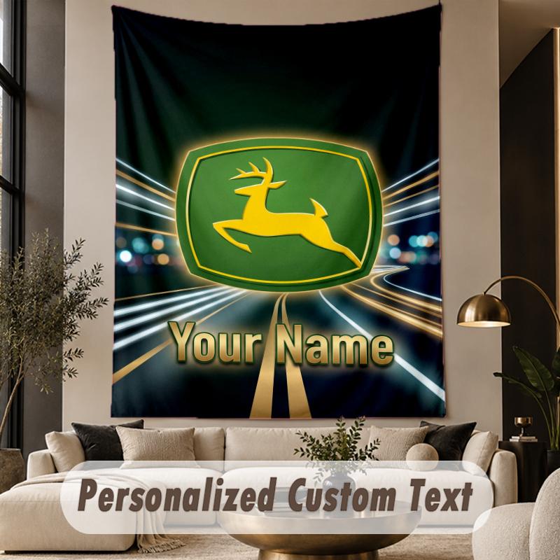 Benutzerdefinierte Text Tapisserie John Deere Druck Wandteppich Innen Wohnzimmer Wanddekoration