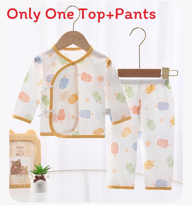 Baby Summer Lightweight Cotton Kimono Set With Antibacterial Feature For Newborns