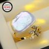 Natürliche Süßwasser Perle Ringe Für Frauen Mode Weibliche Zirkonia CZ Ring Perle Schmuck Einstellbare Ring