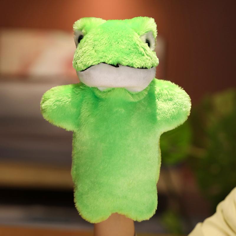 28m Cartoon Animal Plush Hand Puppet Kawaii Rabbit Cat Pig Tortoise Frog Owl Dog Monkey Plushie Interactive Story Prop Gift