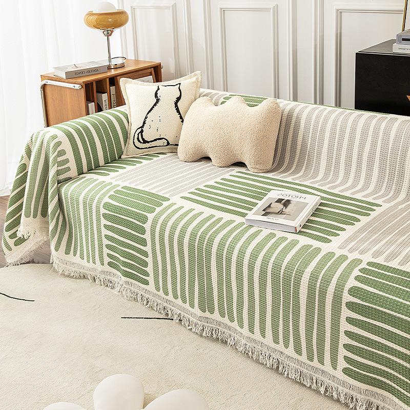 Cotton Thread Sofa Cover Cloth Towel for All Seasons, Universal Anti Slip All Inclusive, Universal Sofa Cover, New Anti Cat Scratch Cloth Pad