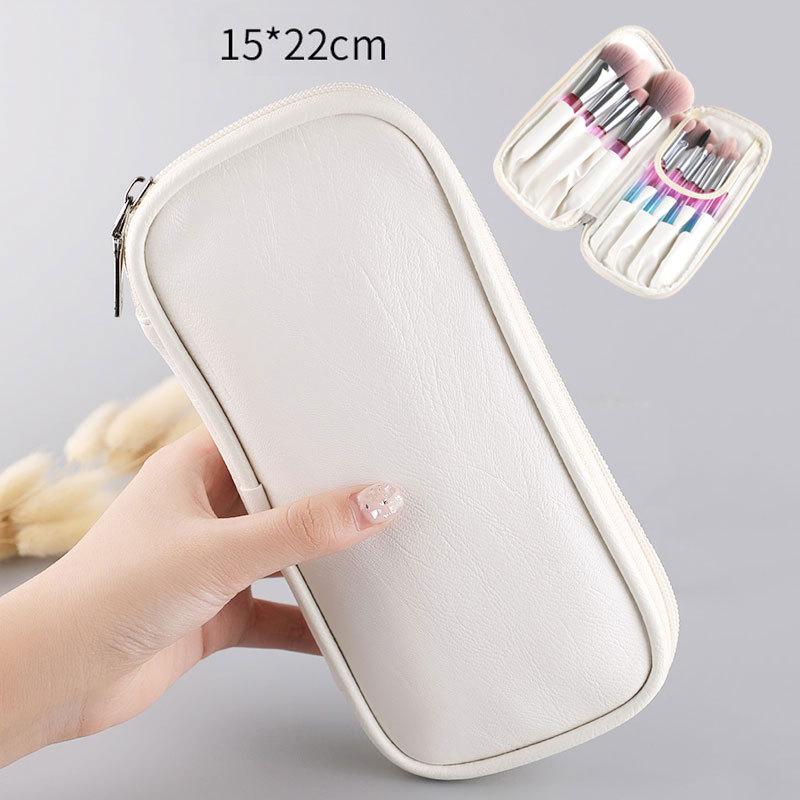 Zhengyi Professional White & pink Makeup Bag Fashion PU Zipper Makeup Bag Custom Dustproof and Waterproof Makeup Bag белый