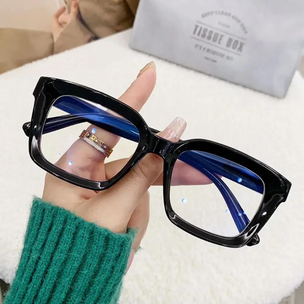 Oversized Square Glasses Anti Blue Light Glasses Large Frame Glass Flat Light Glasses Transparent Eyeglasses Eyewear