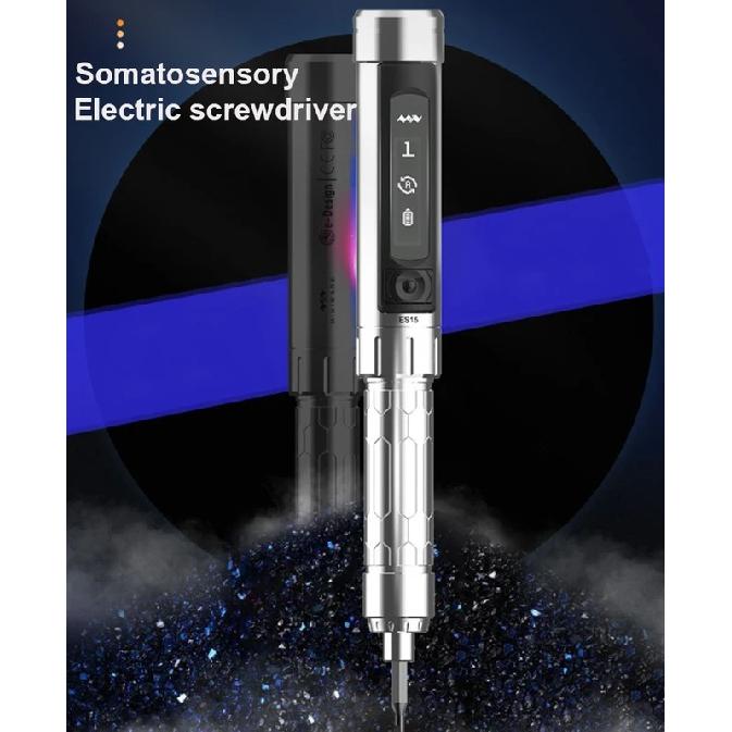 MINIWARE ES15S intelligent Motion Control Electric Screwdriver USB Chargeable Cordless Screwdriver 24pcs 4mm Bit Set LED lights
