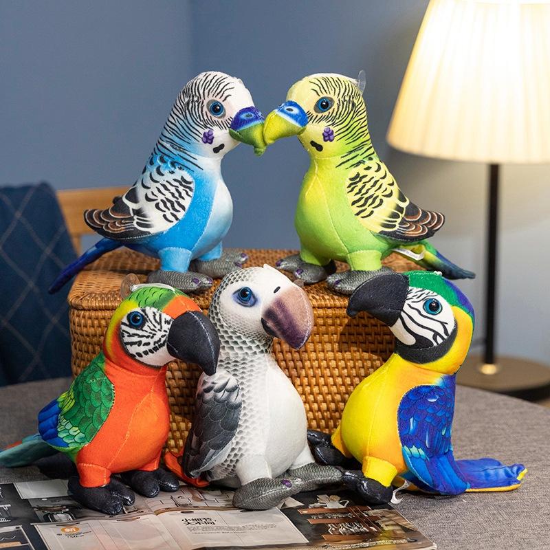 Cute Simulation Parrot Doll Plush Toy Bird Parrot Doll Home Decoration Children's Soothing Doll