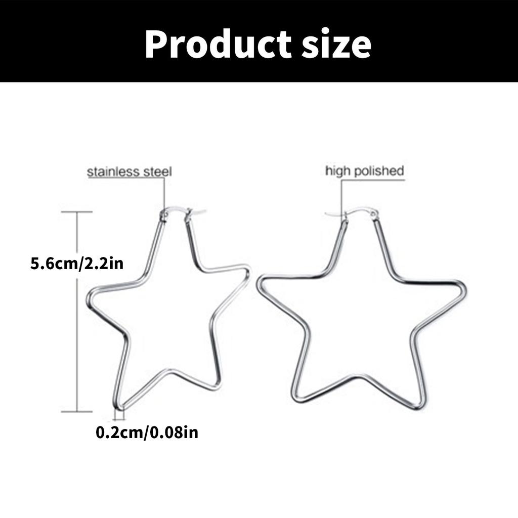 Fashionable Star Shaped Earrings Modern Gold or Steel Star Earrings Charm Perfect For Adding Flair To Any Outfit