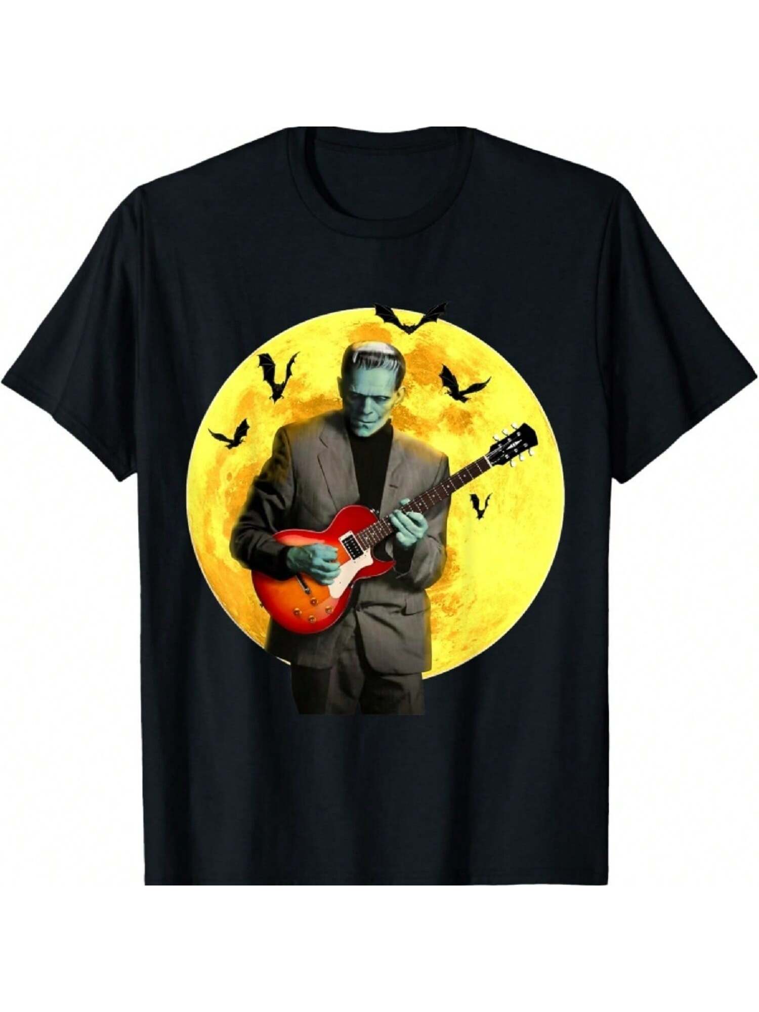 Frankenguitar  Plays Electric Guitar Halloween T-Shirt S разноцветный