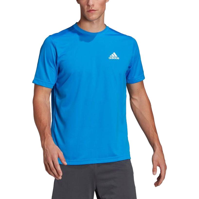 Adidas T Shirts Men's Blue Crew Neck Moderate Straight Fit HF7158