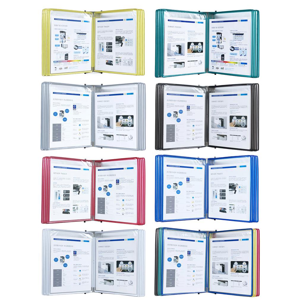 Wall Mounted Reference System Organizer 10 Easy-Load Display Pocket and Mounting Screws for Warehouse Laboratory