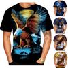 Camisetas divertidas estampadas en 3D para hombre, camisetas de manga corta con estampado de águila a la moda, camisetas informales de verano para hombre con pájaros de talla grande S-6XL