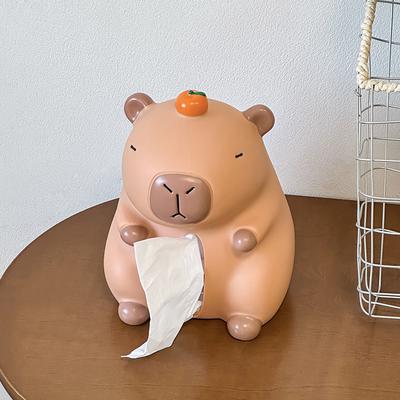Cartoon Cute Capibala Tissue Box Home Living Room Desktop Paper Box Storage Decoration and Ornaments