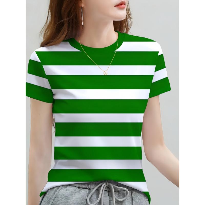 Round neck striped T-shirt for women S