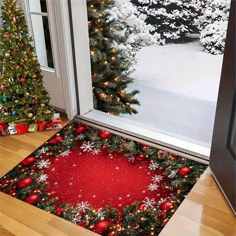 Santa Claus Christmas Doormat Festive Style  Practical Winter Doormat for Indoor and Outdoor Front and Back Doors