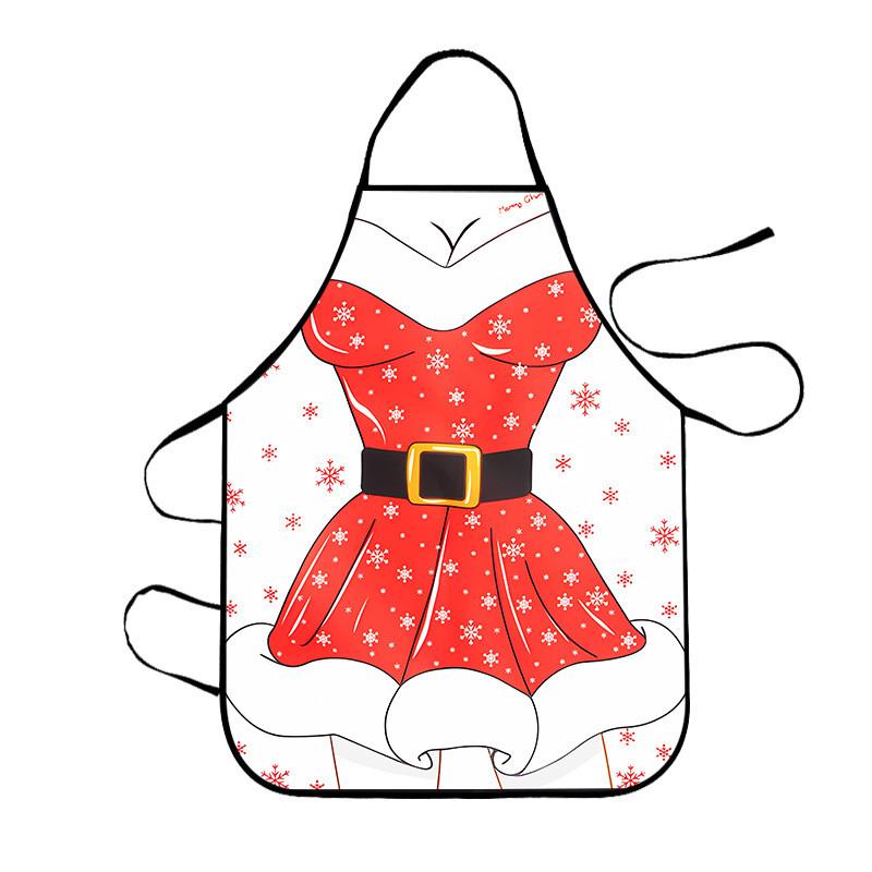 Cartoon Character Waterproof Apron With Digital Print For Holiday Party And Family Use