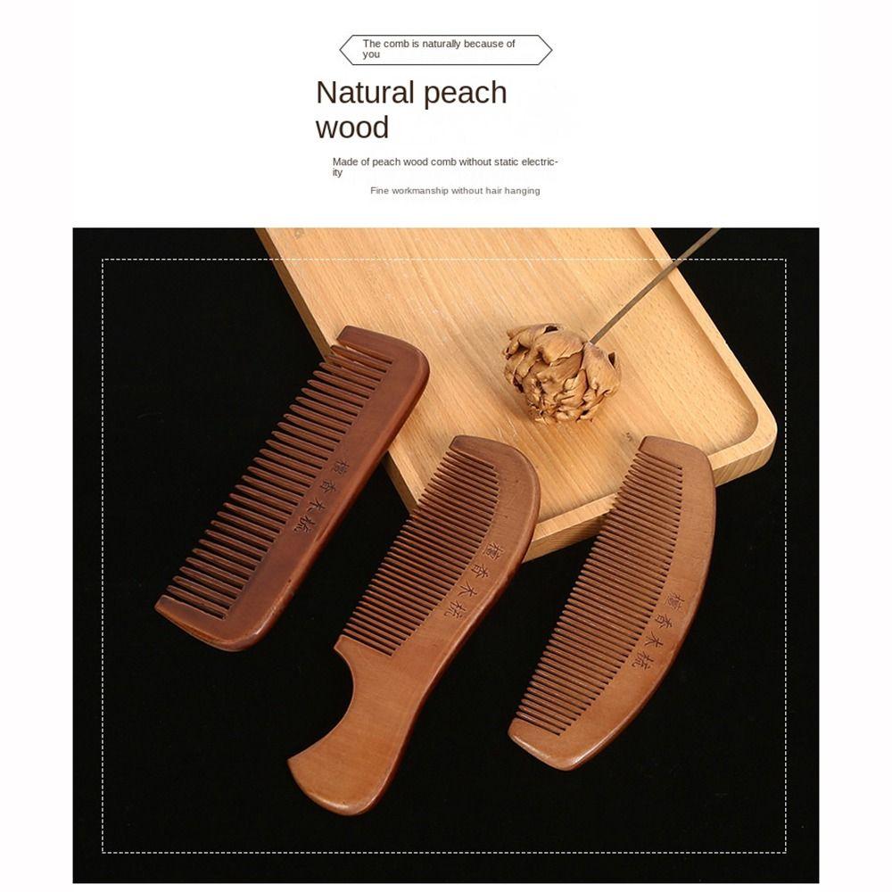 Coarse Tooth Head Acupuncture Point Massage Comb Wood Meridian Gua Sha Pocket Comb  Men