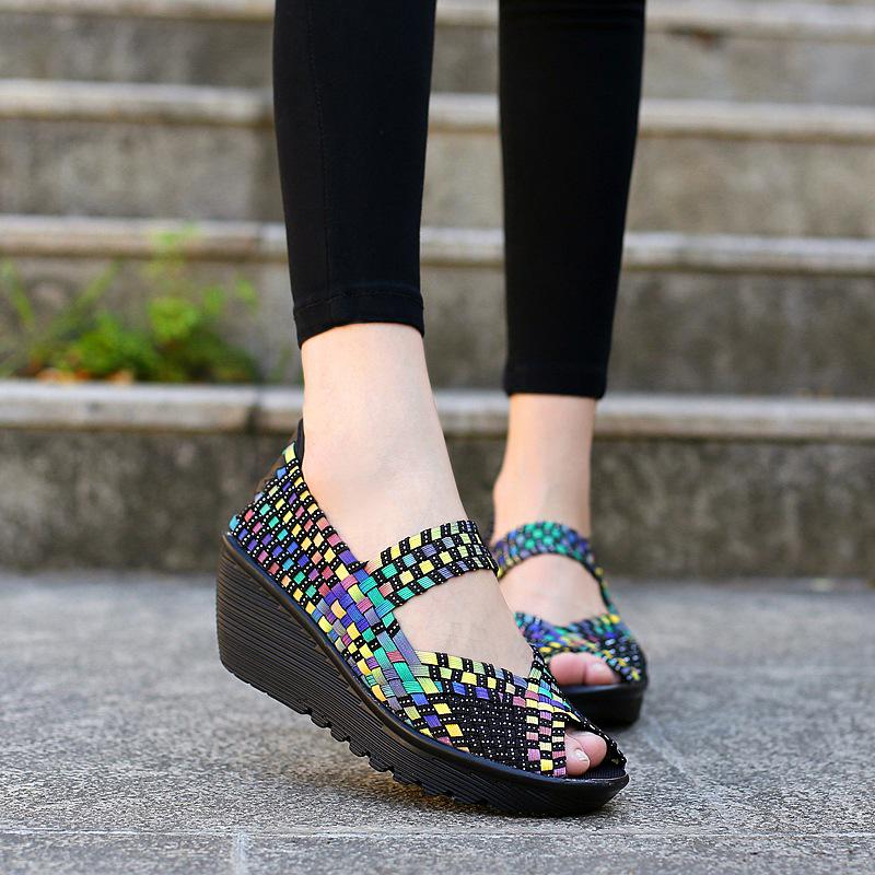 2022 Women's Hand-Woven Slip-On Shoes: Casual, Breathable, Fashionable & Height-Increasing