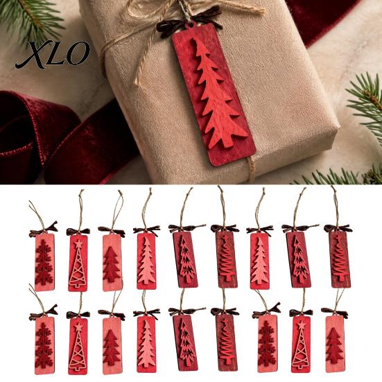 Rustic Holiday Hanging Decorations Wooden Christmas Tree Ornaments, Winter Farmhouse Decoration, Themed Home Xmas Pendant for Wreath Party Decor