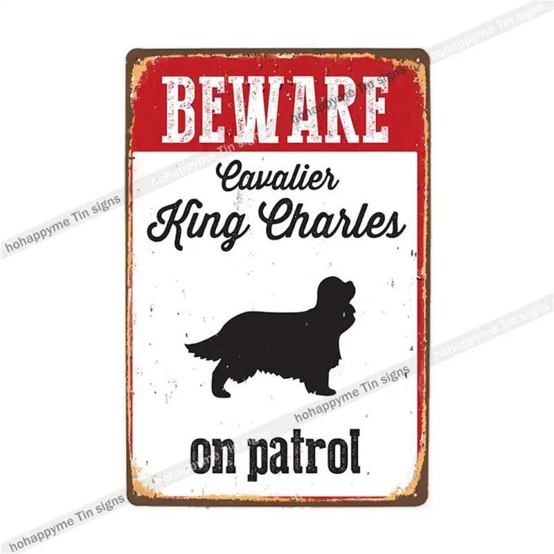 Retro Metal Sign German Shepherd Patrol Warning Decorative Plate for Home Wall 20x30cm
