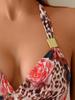 2025 New Cross-Halter Printed Bikini - European & American Sexy One-Piece Swimsuit for Women