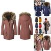 New Women's Warm Cotton Jacket With Fur Collar Hooded Parka For Winter