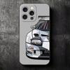 Simple Japanese Sports Cars Pattern Soft Phone Case for iPhone 16 16E 17 Air 15 Pro Max 14 Plus 13 Mini 11 12 7 Black Cover Back
