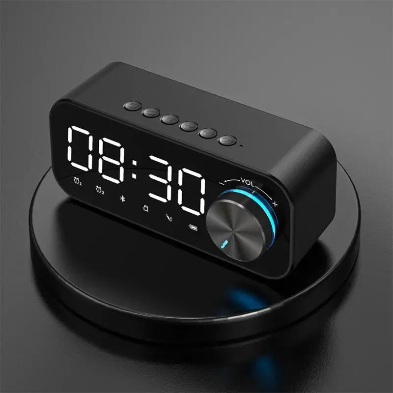 LED Table Clock Blue Tooth 5.0 Support TF Card Play Fm Radio Alarm Clock With BT Speaker Desk Clock чёрный