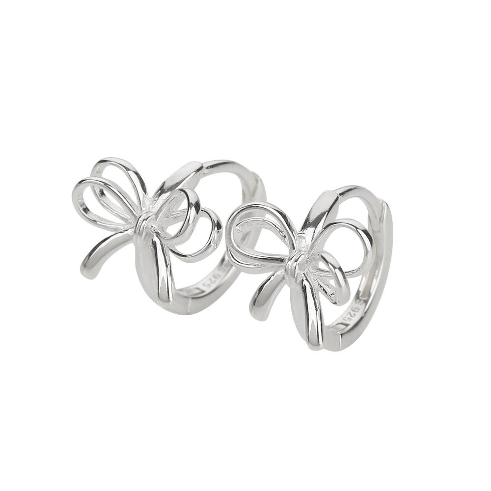 Charmy Silver 925 Double Ribbon Earrings