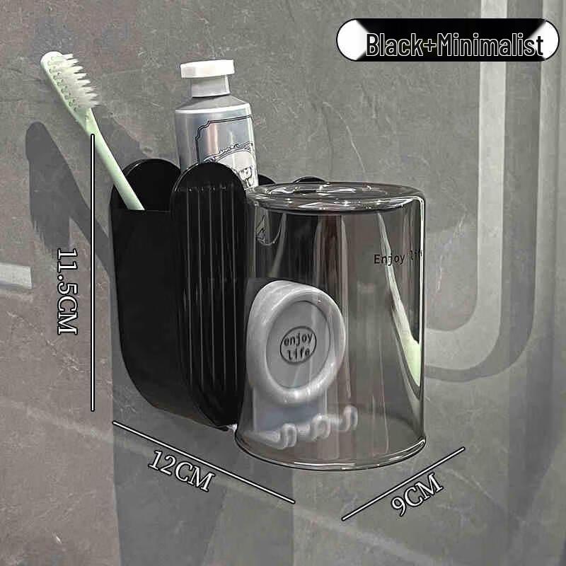

Wall-Mounted Toothbrush Holder & Cup Set