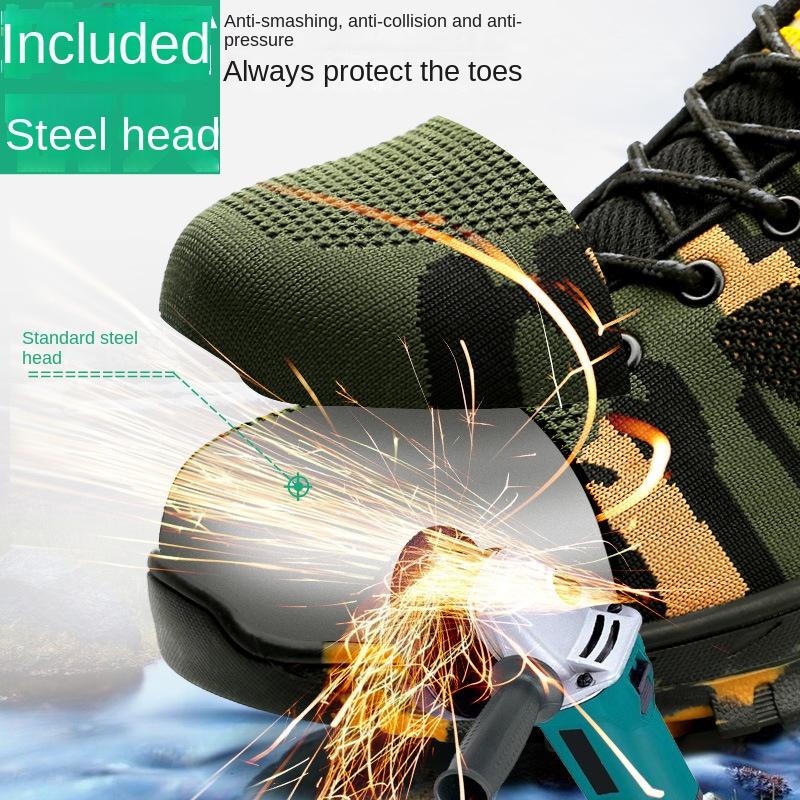 Breathable Fly-woven Labor Insurance Shoes Men's Summer Anti-smashing and Anti-piercing Work Shoes Steel Bag Head Safety Shoes