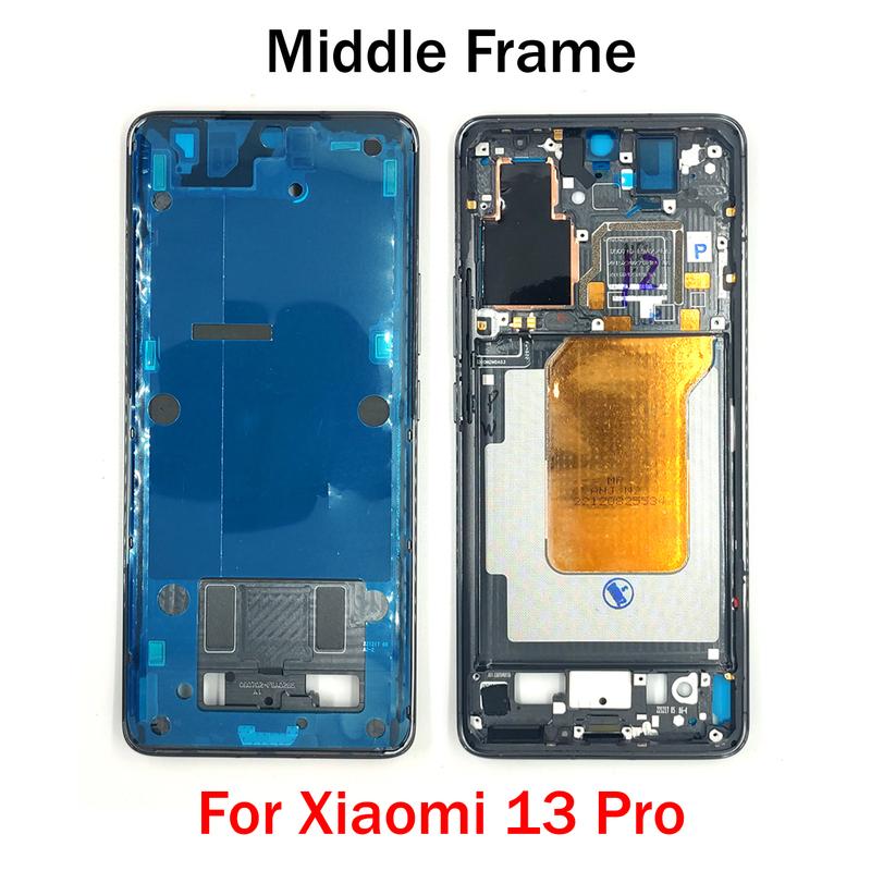 Middle Frame For Xiaomi 13 Pro LCD Front Frame Housing Bezel With Side Button Repair Parts