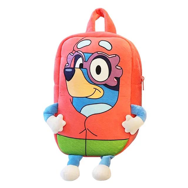 

Bluey Plush Backpack Family Kindergarten Cartoon School Bag Bluey Dog Backpack Kawaii Blue Backpack зелёный