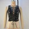 Women's New Style Solid Color Corn Strap PU Leather Sleeveless Vest Women's Top
