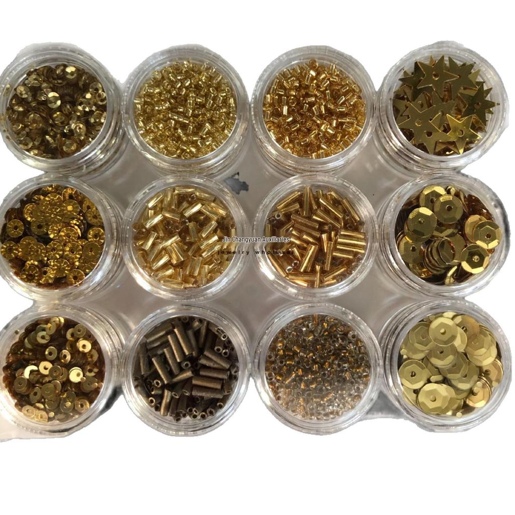 Gold Rice Tube Beads: Formal Wear Embellishments for Handmade Beading and Embroidery DIY Projects.