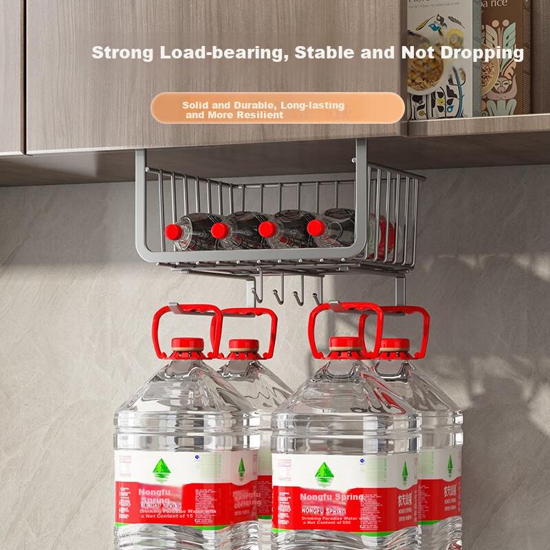 Jiadu Kitchen Hanging Storage Rack, Cabinet Divider Shelf, Under-Cabinet Organizer, Tissue Holder, Hanging Cabinet Storage Rack, Storage Solutio