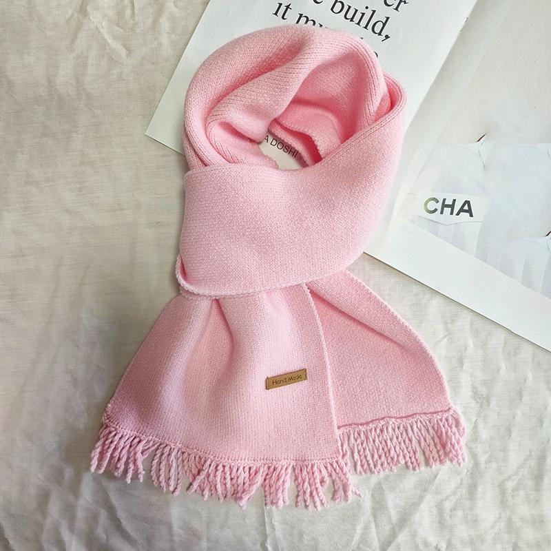 

Осенне-зимняя атмосфера бахромчатый вязаный шарф высококлассный теплый универсальный студенческий шарф для лапши быстрого приготовления