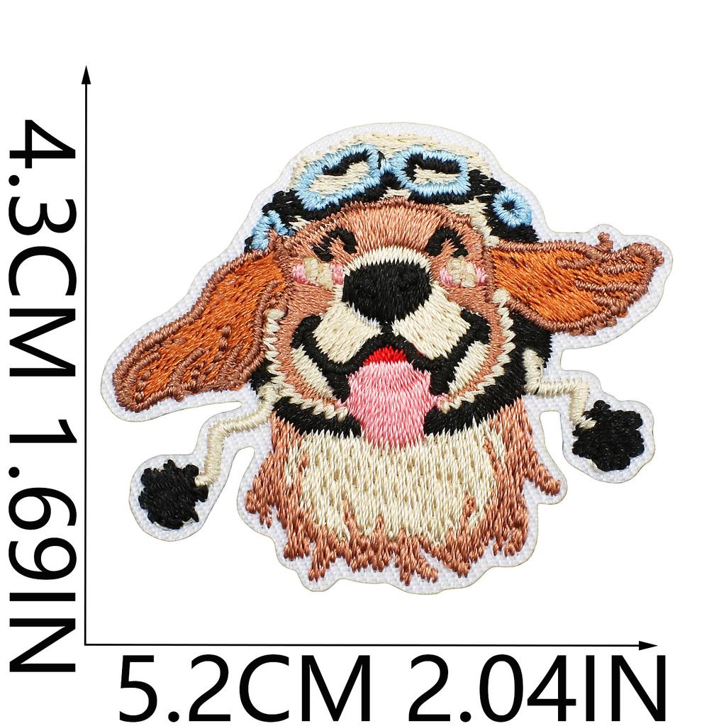 Cute Dog Embroidery Cloth Sticker Corgi Spotted Dog Computer Embroidery Label Clothes Bag Decoration Beagle Patch Sticker