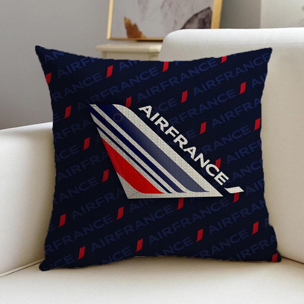 A-Air F-France Cushion Cover Natural Linen Pillowcase Set, All-In-One Decor For Sofa, Bedroom & Chair
