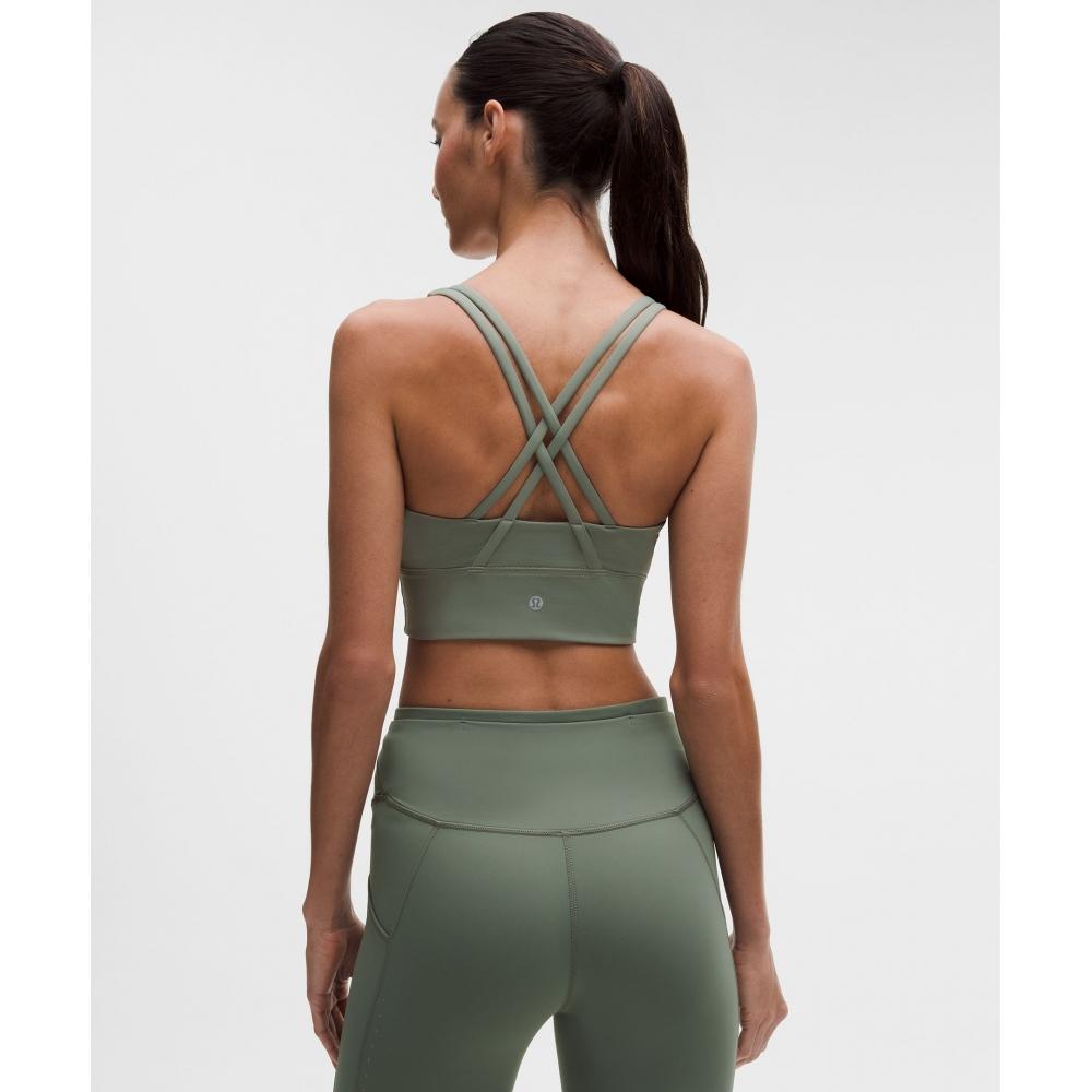 Lululemon Energy Longline Bra  MeDium Support  B D Cups Willow Leaf