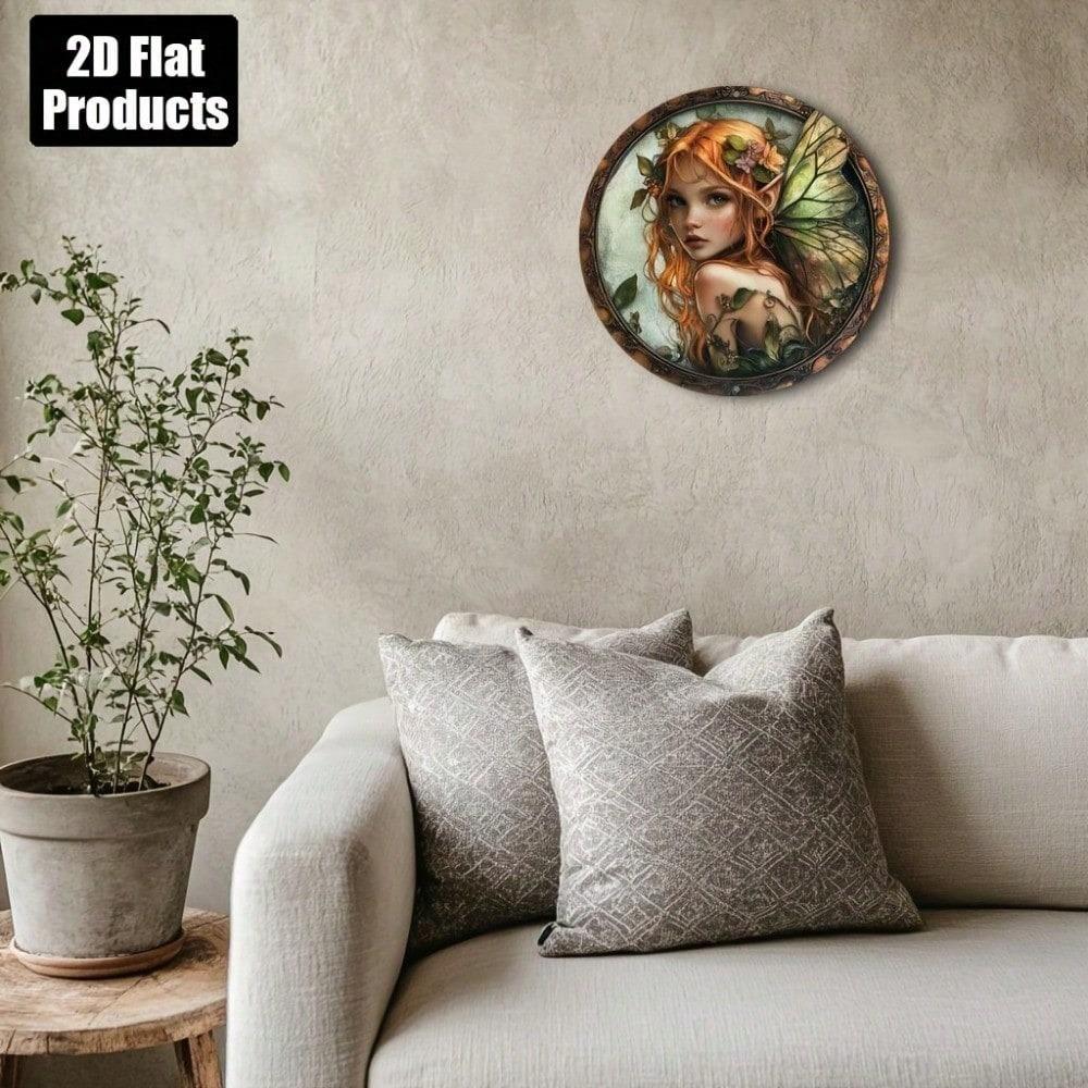 Vintage Butterfly Metal Wall Art Sign Round Aluminum Decor for Home Bar Kitchen Office